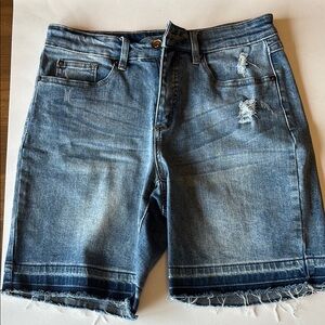 Tribal Blue Denim Shorts